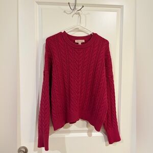 Cable Knit Sweater – Philosophy Republic Clothing Women’s Large Cozy Crewneck